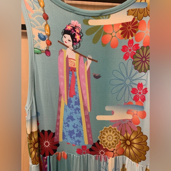 Johnny Was Kingyo Sleeveless Dress – Geisha Print – Size M - Picture 8 of 11